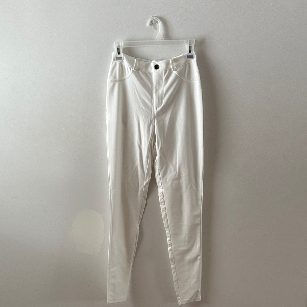 White High-Waisted Pants